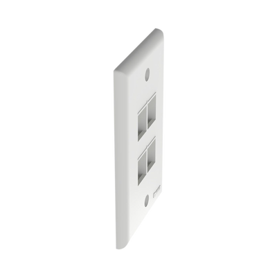 PANDUIT - Placa de Pared Vertical, Salida Para 4 Puertos Keystone, Color Blanco
