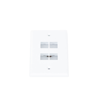 PANDUIT - Placa de Pared Vertical, Salida Para 4 Puertos Keystone, Color Blanco