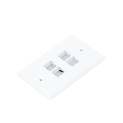 PANDUIT - Placa de Pared Vertical, Salida Para 4 Puertos Keystone, Color Blanco