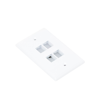 PANDUIT - Placa de Pared Vertical, Salida Para 4 Puertos Keystone, Color Blanco