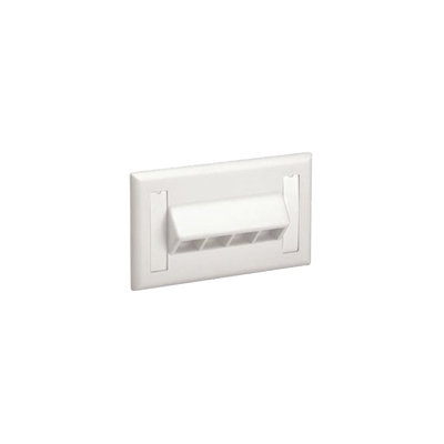PANDUIT - Placa de Pared Horizontal, Salida Para 4 Puertos Keystone, Con Espacios Para Etiquetas, Color Blanco Mate