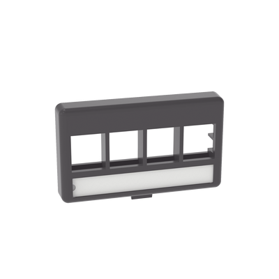 PANDUIT - Placa de Mobiliario Modular Estándar, Salidas Para 4 Puertos Keystone, Color Negro