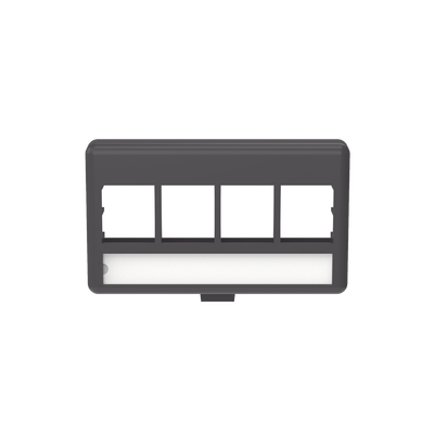 PANDUIT - Placa de Mobiliario Modular Estándar, Salidas Para 4 Puertos Keystone, Color Negro
