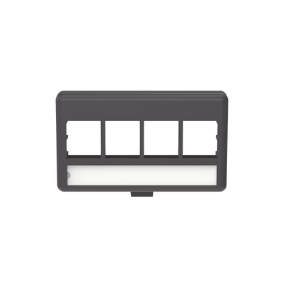 PANDUIT - Placa de Mobiliario Modular Estándar, Salidas Para 4 Puertos Keystone, Color Negro
