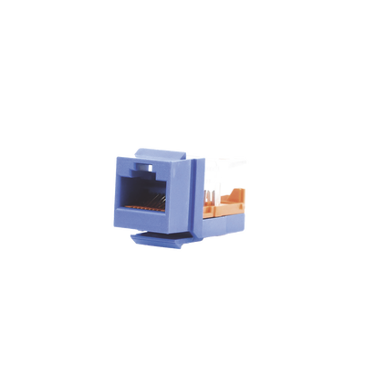 PANDUIT - Conector Jack Estilo Leadframe, Tipo Keystone, Categoría 5e, de 8 Posiciones y 8 Cables, Color Azul