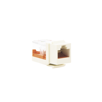 PANDUIT - Conector Jack Estilo Leadframe, Tipo Keystone, Categoría 5e, de 8 Posiciones y 8 Cables, Color Blanco Mate