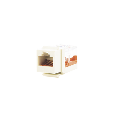 PANDUIT - Conector Jack Estilo Leadframe, Tipo Keystone, Categoría 5e, de 8 Posiciones y 8 Cables, Color Blanco Mate