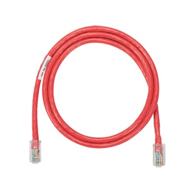 PANDUIT - Cable de Parcheo UTP Categoría 5e, con Plug Modular en Cada Extremo - 4.3 Metros (14.11 Pies) - Rojo