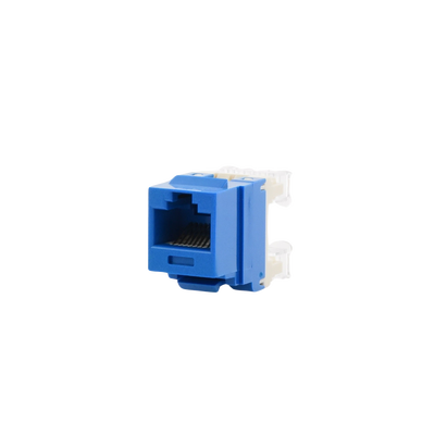 PANDUIT - Conector Jack Estilo 110 (de Impacto), Tipo Keystone, Categoría 6, de 8 Posiciones y 8 Cables, Color Azul