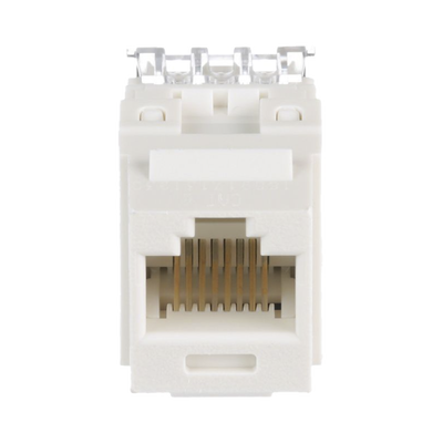 PANDUIT - Conector Jack Estilo 110 (de Impacto), Tipo Keystone, Categoría 6, de 8 Posiciones y 8 Cables, Color Blanco Mate