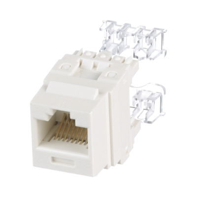 PANDUIT - Conector Jack Estilo 110 (de Impacto), Tipo Keystone, Categoría 6, de 8 Posiciones y 8 Cables, Color Blanco Mate