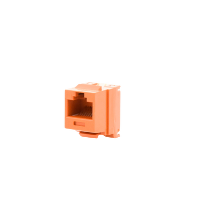 PANDUIT - Conector Jack Estilo 110 (de Impacto), Tipo Keystone, Categoría 6, de 8 Posiciones y 8 Cables, Color Naranja