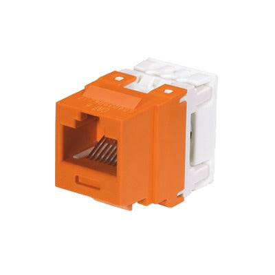 PANDUIT - Conector Jack Estilo 110 (de Impacto), Tipo Keystone, Categoría 6, de 8 Posiciones y 8 Cables, Color Naranja