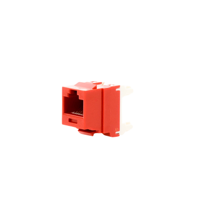 PANDUIT - Conector Jack Estilo 110 (de Impacto), Tipo Keystone, Categoría 6, de 8 Posiciones y 8 Cables, Color Rojo