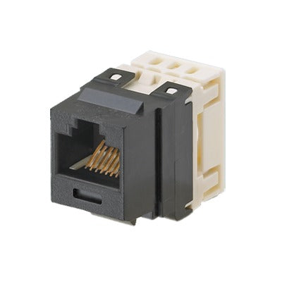 PANDUIT - Conector Jack Estilo 110 (de Impacto), Tipo Keystone, Categoría 6, de 8 Posiciones y 8 Cables, Color Negro