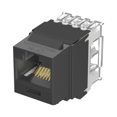 PANDUIT - Conector Jack Estilo 110 (de Impacto), Tipo Keystone, Categoría 6A, de 8 Posiciones y 8 Cables, Color Negro