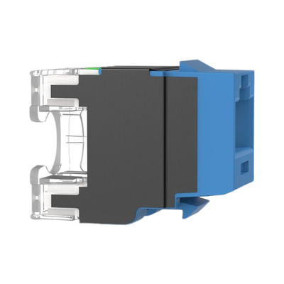 PANDUIT - Conector Jack Estilo 110 (de Impacto), Tipo Keystone, Categoría 6A, de 8 Posiciones y 8 Cables, Color Azul