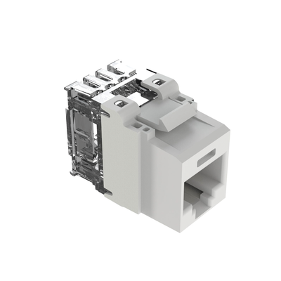 PANDUIT - Conector Jack Estilo 110 (de Impacto), Tipo Keystone, Categoría 6A, de 8 Posiciones y 8 Cables, Color Blanco