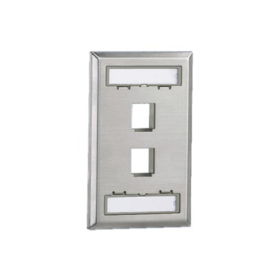 PANDUIT - Placa de Pared Vertical, Salida Para 2 Puertos Keystone, Con Espacios Para Etiquetas, de Acero Inoxidable