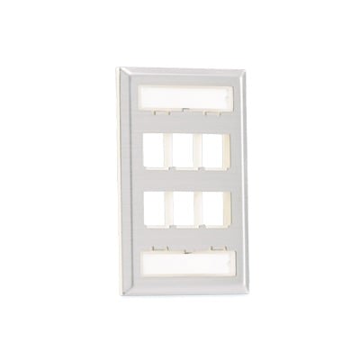 PANDUIT - Placa de Pared Vertical, Salida Para 6 Puertos Keystone, Con Espacios Para Etiquetas, de Acero Inoxidable