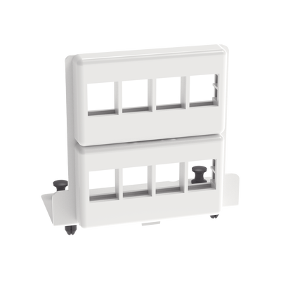 PANDUIT - Patch Panel de 8 Puertos Keystone, Para Uso con Gabinetes Multipropósito, de Instalación a Presión, Color Blanco