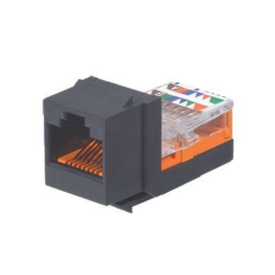 PANDUIT - Conector Jack Estilo Leadframe, Tipo Keystone, Categoría 5e, de 8 Posiciones y 8 Cables, Color Negro