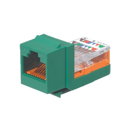 PANDUIT - Conector Jack Estilo Leadframe, Tipo Keystone, Categoría 5e, de 8 Posiciones y 8 Cables, Color Verde