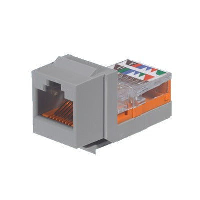 PANDUIT - Conector Jack Estilo Leadframe, Tipo Keystone, Categoría 5e, de 8 posiciones y 8 cables, Color Gris