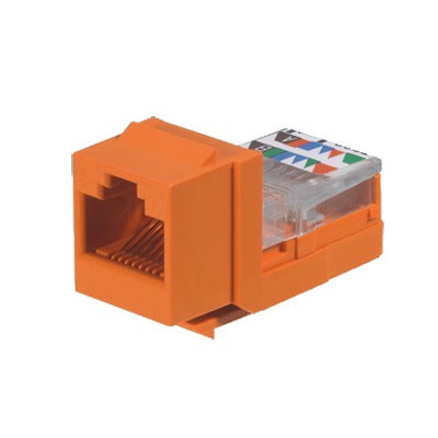 PANDUIT - Conector Jack Estilo Leadframe, Tipo Keystone, Categoría 5e, de 8 posiciones y 8 cables, Color Naranja
