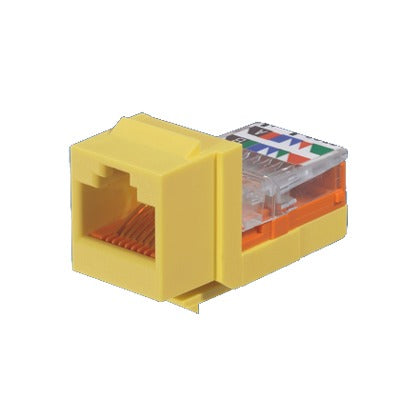 PANDUIT - Conector Jack Estilo Leadframe, Tipo Keystone, Categoría 5e, de 8 Posiciones y 8 Cables, Color Amarillo