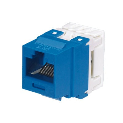 PANDUIT - Conector Jack Estilo 110 (de Impacto), Tipo Keystone, Categoría 6, de 8 Posiciones y 8 Cables, Color Azul