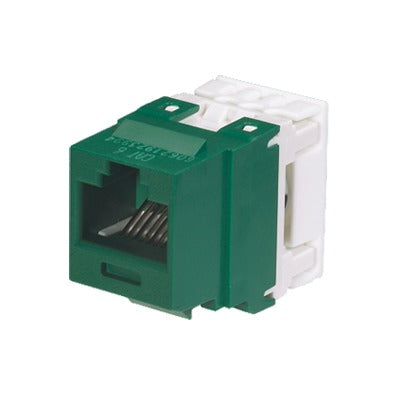 PANDUIT - Conector Jack Estilo 110 (de Impacto), Tipo Keystone, Categoría 6, de 8 Posiciones y 8 Cables, Color Verde