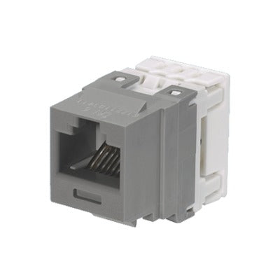 PANDUIT - Conector Jack Estilo 110 (de Impacto), Tipo Keystone, Categoría 6, de 8 Posiciones y 8 Cables, Color Gris