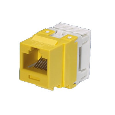 PANDUIT - Conector Jack Estilo 110 (de Impacto), Tipo Keystone, Categoría 6, de 8 Posiciones y 8 Cables, Color Amarillo