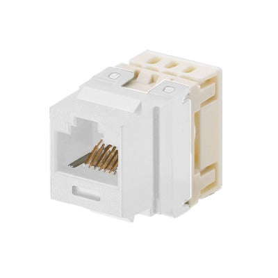 PANDUIT - Conector Jack Estilo 110 (de Impacto), Tipo Keystone, Categoría 5e, de 8 Posiciones y 8 Cables, Color Blanco
