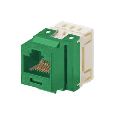 PANDUIT - Conector Jack Estilo 110 (de Impacto), Tipo Keystone, Categoría 5e, de 8 posiciones y 8 cables, Color Verde