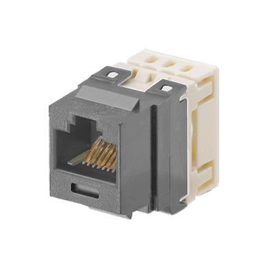 PANDUIT - Conector Jack Estilo 110 (de Impacto), Tipo Keystone, Categoría 5e, de 8 posiciones y 8 cables, Color Gris
