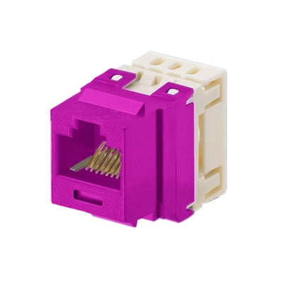PANDUIT - Conector Jack Estilo 110 (de Impacto), Tipo Keystone, Categoría 6, de 8 Posiciones y 8 Cables, Color Violeta