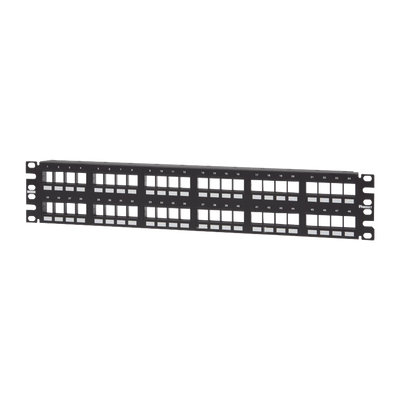 PANDUIT - Panel de Parcheo Modular Keystone (Sin Conectores), Numerado y Espacio para Etiquetas, de 48 Puertos, 2UR