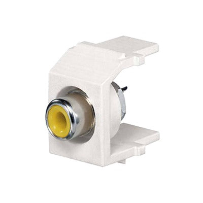 PANDUIT - Conector RCA Keystone, con RCA para Soldar Color Amarillo, Módulo Marfil