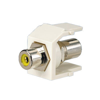 PANDUIT - Conector RCA Keystone, con Conector de Paso RCA Amarillo, Módulo Blanco Mate