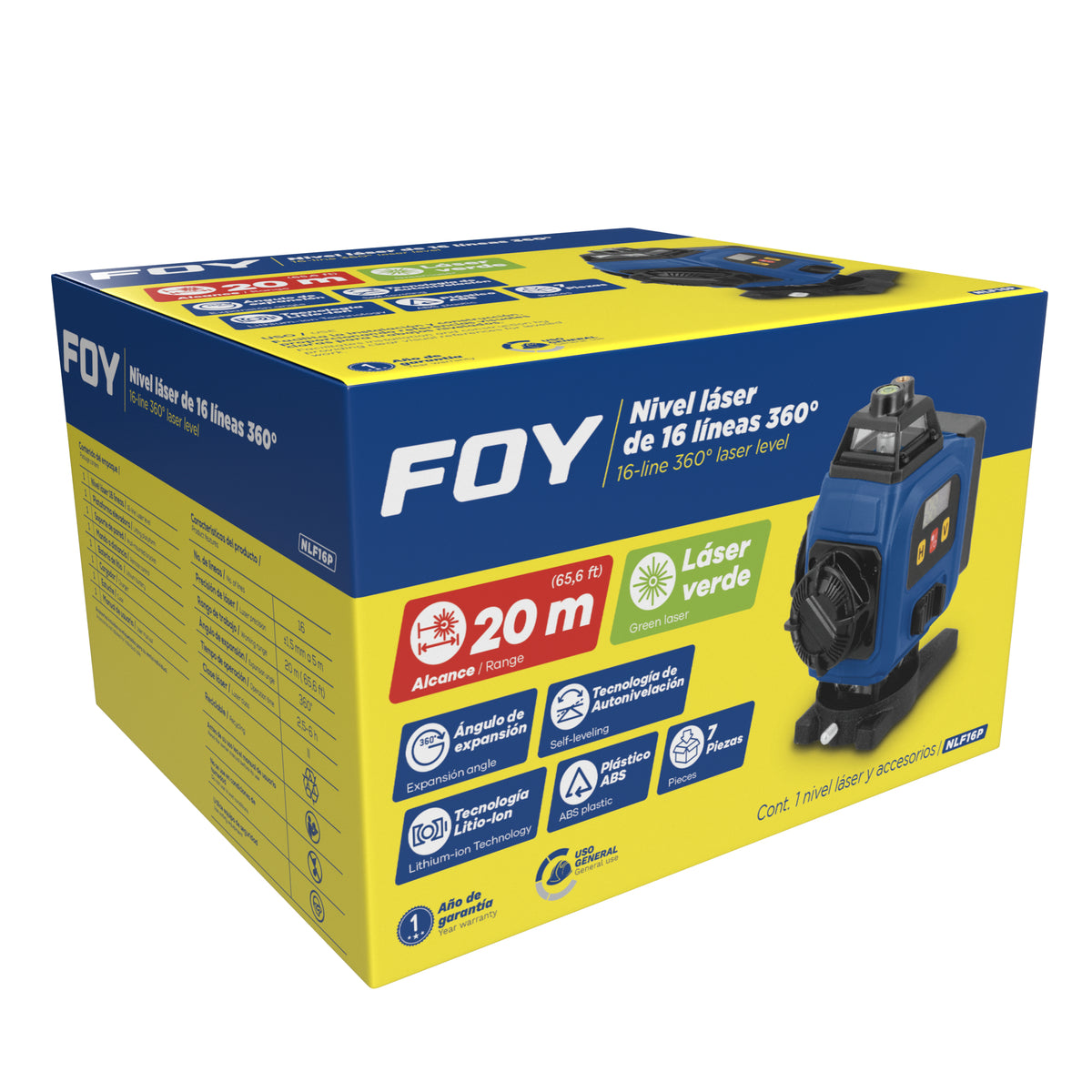 Foy - Nivel laser 16 lineas 360° LCD