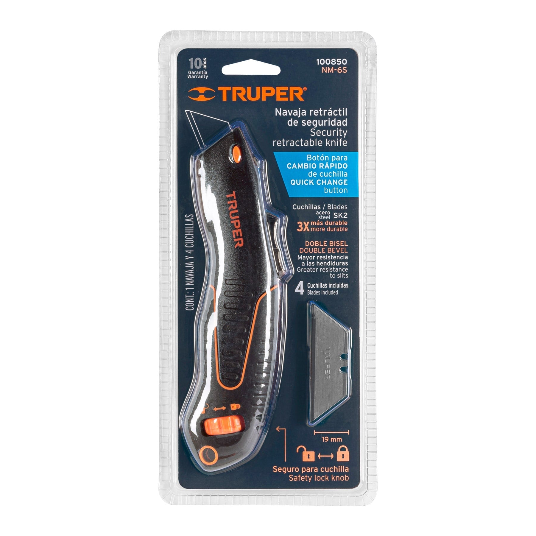 Navaja auto-retractil de seguridad 7', Truper