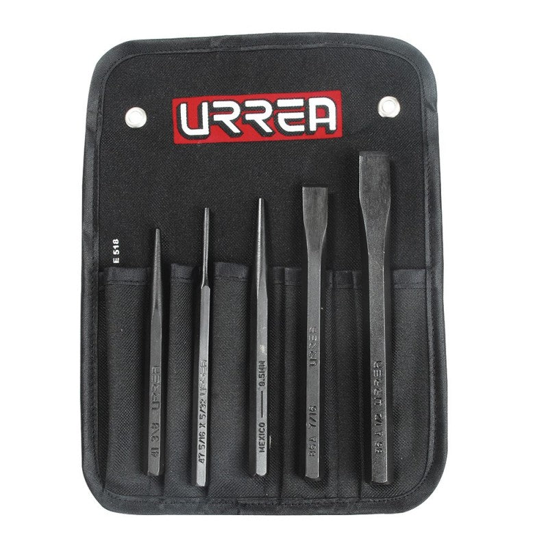 Urrea - Juego de cinceles, punzones y botadores 5 piezas