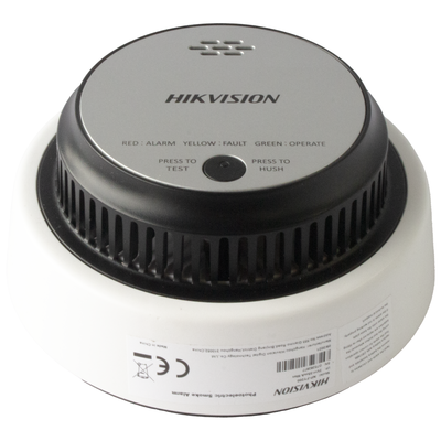 HIKVISION - (HikFire) Detector de Humo Fotoeléctrico / Tecnología Dual de Luz / Alerta de ≥85 dB@3 m / Batería de Litio / Instalación en Techo