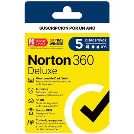 NORTON - Licencia Antivirus Norton 360 Deluxe 1 Año 5 Dispositivos 21443401