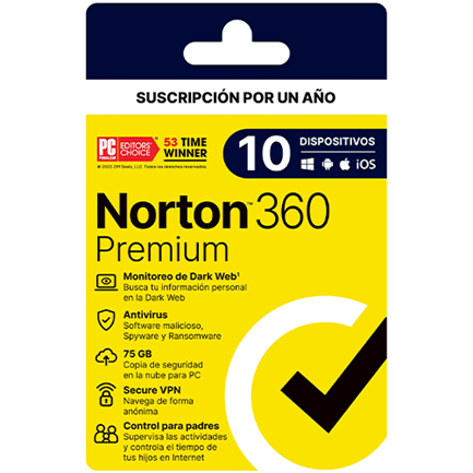NORTON - Licencia Antivirus Norton 360 Premium 1 Año 10 Dispositivos 21443392