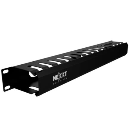 NEXXT SOLUTIONS - Organizador de cables Nexxt Solutions NPM-DH1UB Horizontal Tipo Ducto 19" 1U SPCC 30 Ranuras Esmalte Negro