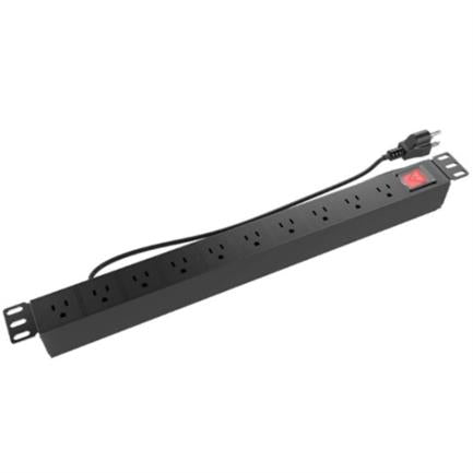 NEXXT SOLUTIONS - Regleta para Montaje Nexxt Solutions NPD-11U9N15A en Bastidor de 9 Tomacorrientes PDU 1U 125V/15A