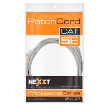 NEXXT SOLUTIONS - Cable de Conexión Red Nexxt Solutions Cat5e 100 MHz 3.05m 24 AWG Color Gris